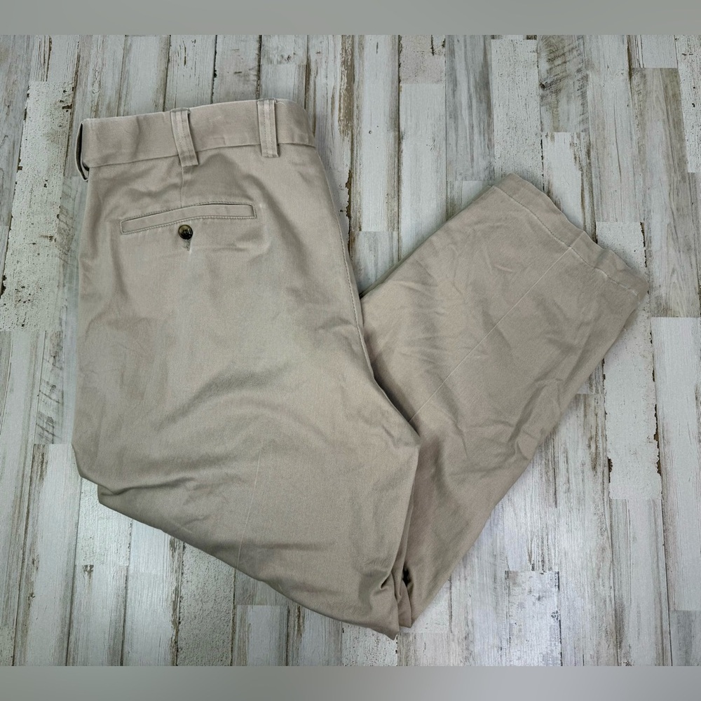 Oak Hill Dress Pants Mens 44x28 Tan Khaki Pleated Chinos Trousers Casual Work